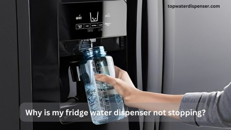 Why is my fridge water dispenser not stopping?