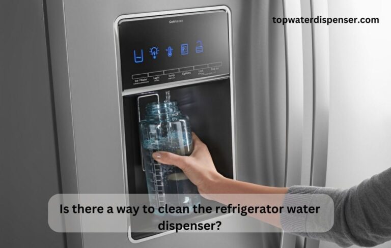 Is there a way to clean the refrigerator water dispenser?